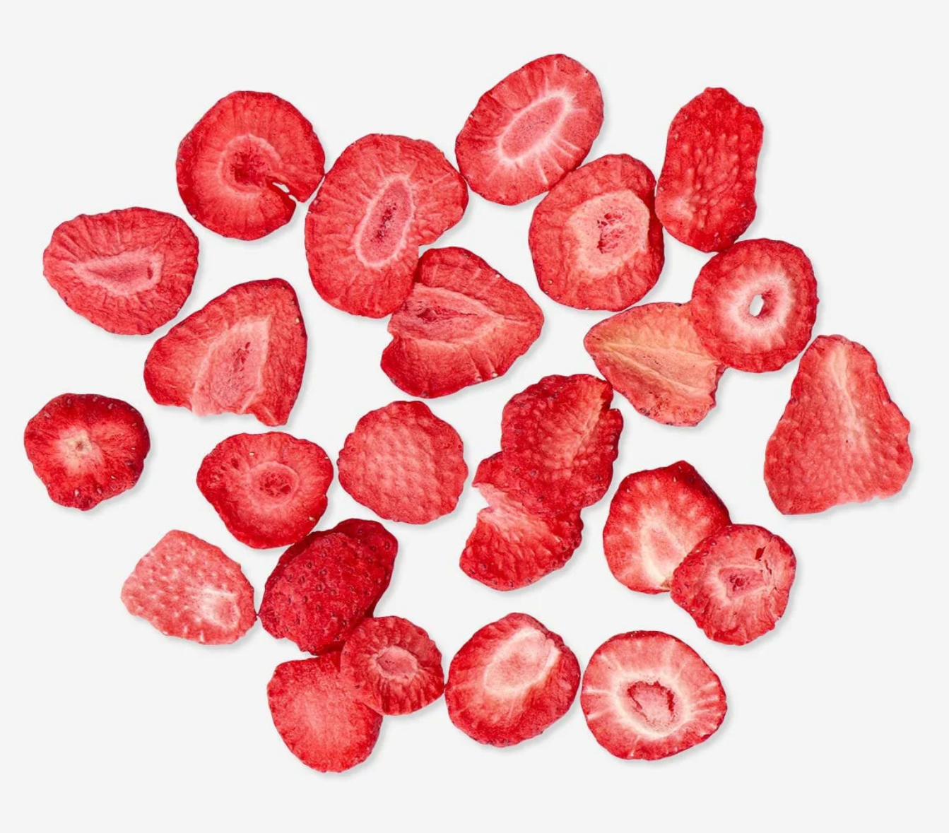 Gevriesdroogd fruit aardbei, detail