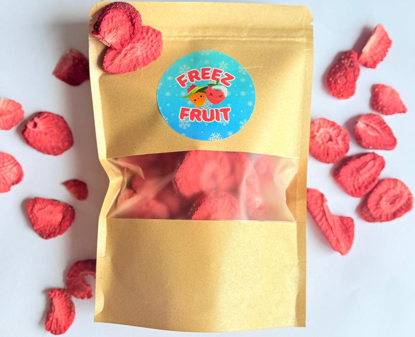 Gevriesdroogd fruit aardbei, close up