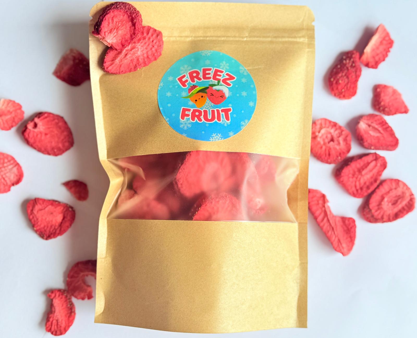 Gevriesdroogd fruit aardbei, close up