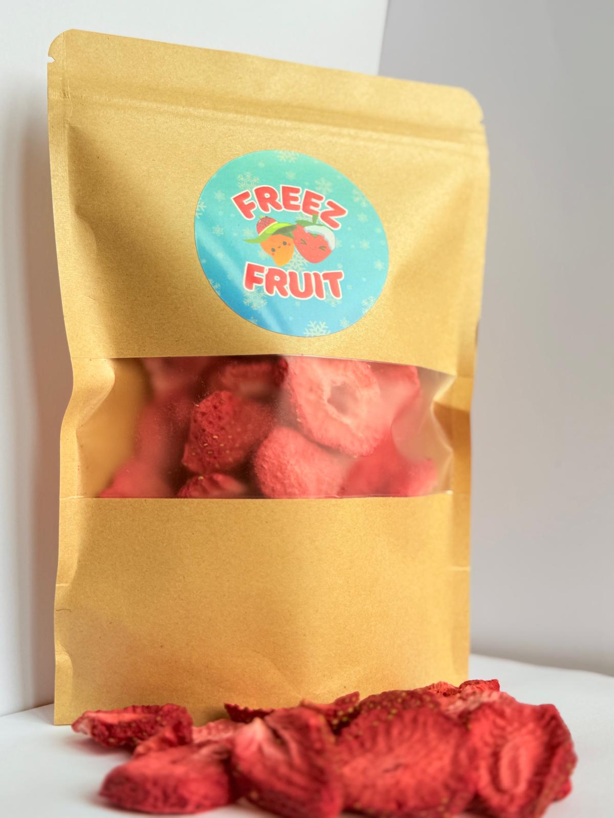 Gevriesdroogd fruit aardbei, front side